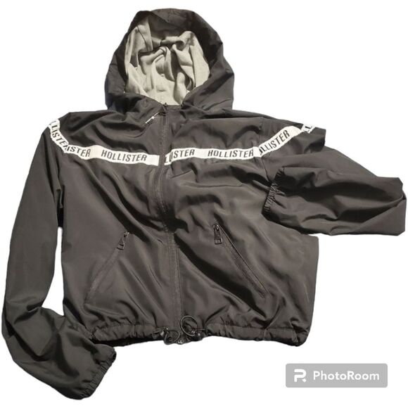 Hollister jacket womens size xs x-small black lightweight windbreaker - Picture 3 of 16